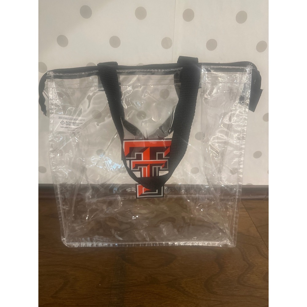 Texas Tech Red Raiders Clear Stadium Tote Bag Zippered 12x12x6 NCAA Gameday